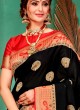 Black And Red Color Banarasi Silk Saree